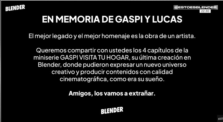 La placa antes de la emisión de los 4 capítulos.